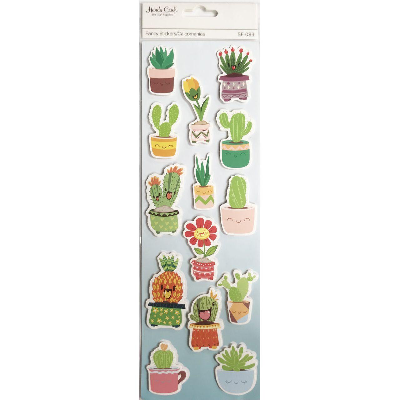 SMILEY CACTUS 3D STICKER 14 PC