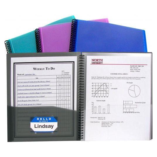 SPIRAL-BOUND POLY PORTFOLIO 8-POCKET