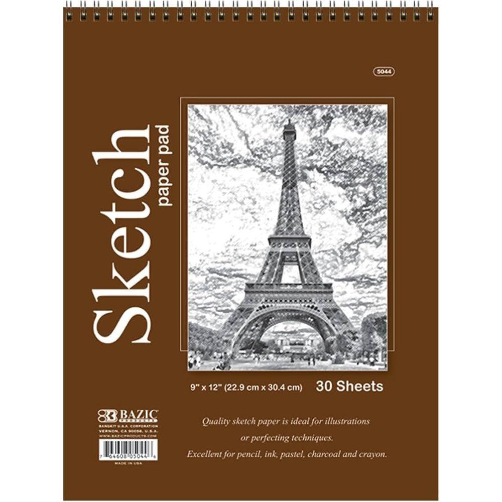 SPIRAL SKETCH PAD 9 X12 30CT