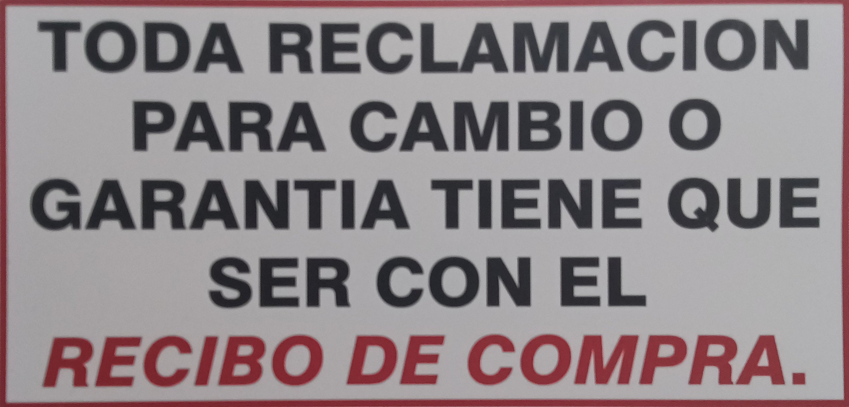 TODA RECLAMACION SIGN