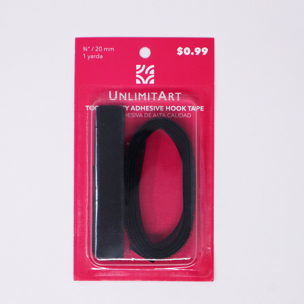 VELCRO WITHOUT GLUE BLACK 20MM 1 YARD