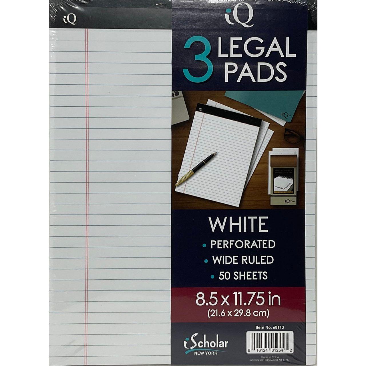 White Legal Pad Pk.3