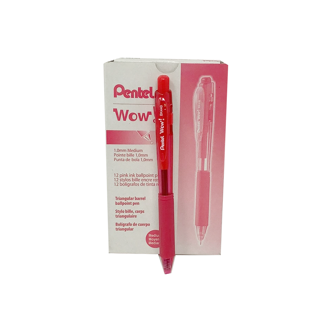 WOW RT BALLPOINT PEN PINK MED 1.0 CJ.12