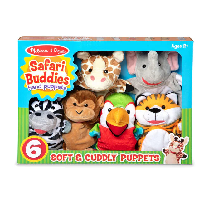 Melissa & Doug Safari Buddies Hand Puppets, 6 Count (MD 9118)