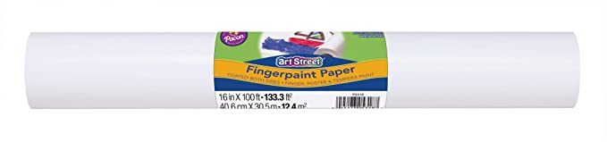 Pacon Art Street Finger-Paint Paper Roll, White, 16" x 100 (PAC 5318)