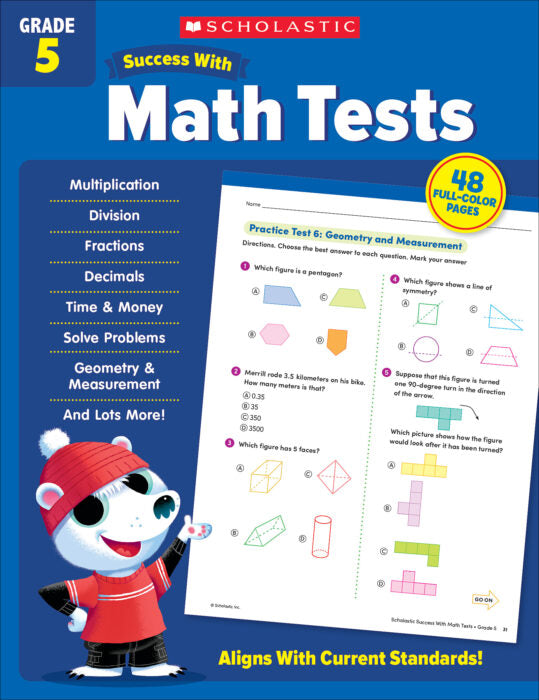 Scholastic Success With Math Tests: Grade 5 Activity Book (SC 735530)