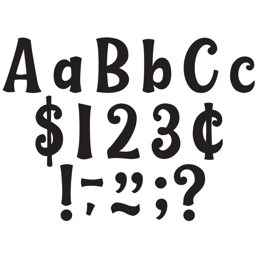 Teacher Created Black 4" Wild Whimsy Letters Combo Pack (TCR 9197)