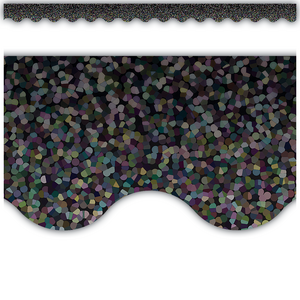 Teacher Created Black Sparkle Scalloped Border Trim (TCR 8766)