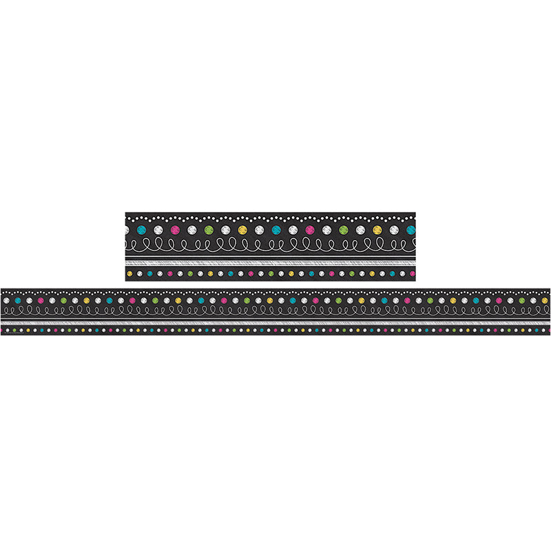 Teacher Created Chalkboard Brights Straight Border Trim (TCR 5619)
