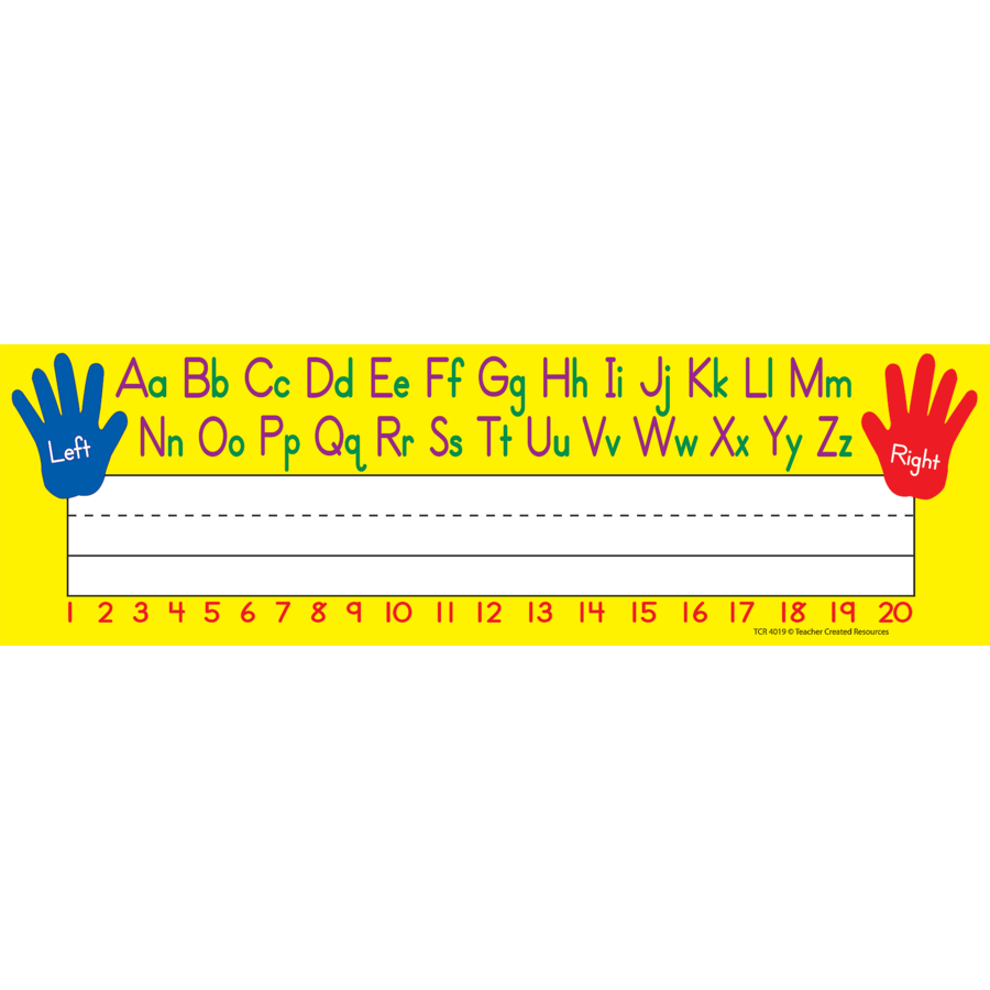 Teacher Created Left / Right Alphabet Flat Name Plates, Pack of  (TCR 4019)
