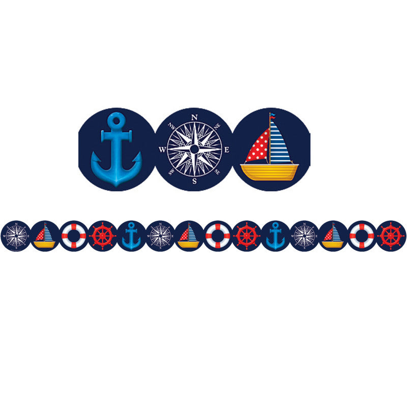 Teacher Created Nautical Die-Cut Border Trim, 12 Count (TCR 3517)