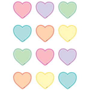 Teacher Created Pastel Pop Hearts Mini Accents (TCR 8420)