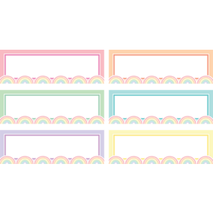 Teacher Created Pastel Pop Rainbow Labels Magnetic Accents, 4" x 1" (TCR 77057)
