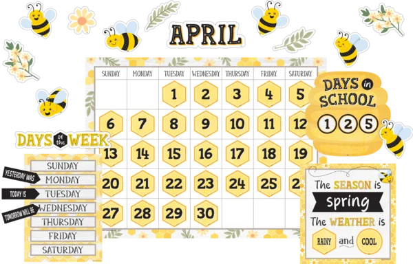 Teacher Created Resources Buzzing Bees Calendar Bulletin Board (TCR 6887)