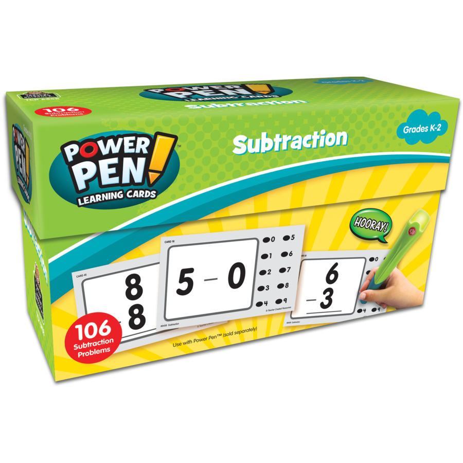 Teacher Created Power Pen Learning Cards SUBTRACTION Grades K-2  (6458)