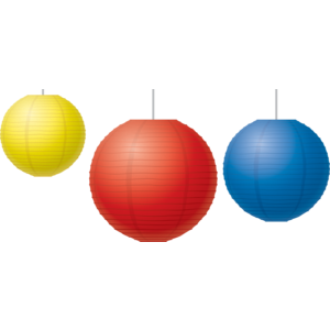 Teacher Created Red, Yellow & Blue Paper Lanterns (TCR 77230)
