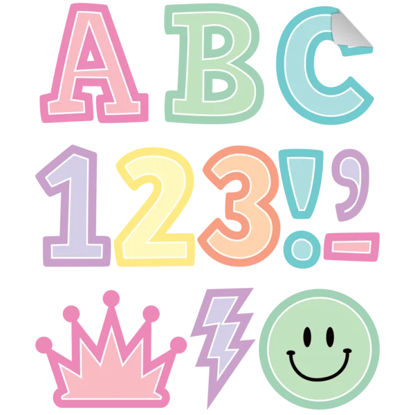 Teacher Created Resources Pastel Pop 2" Bold Block Self-Adhesive Letters, Uppercase (TCR 9649)
