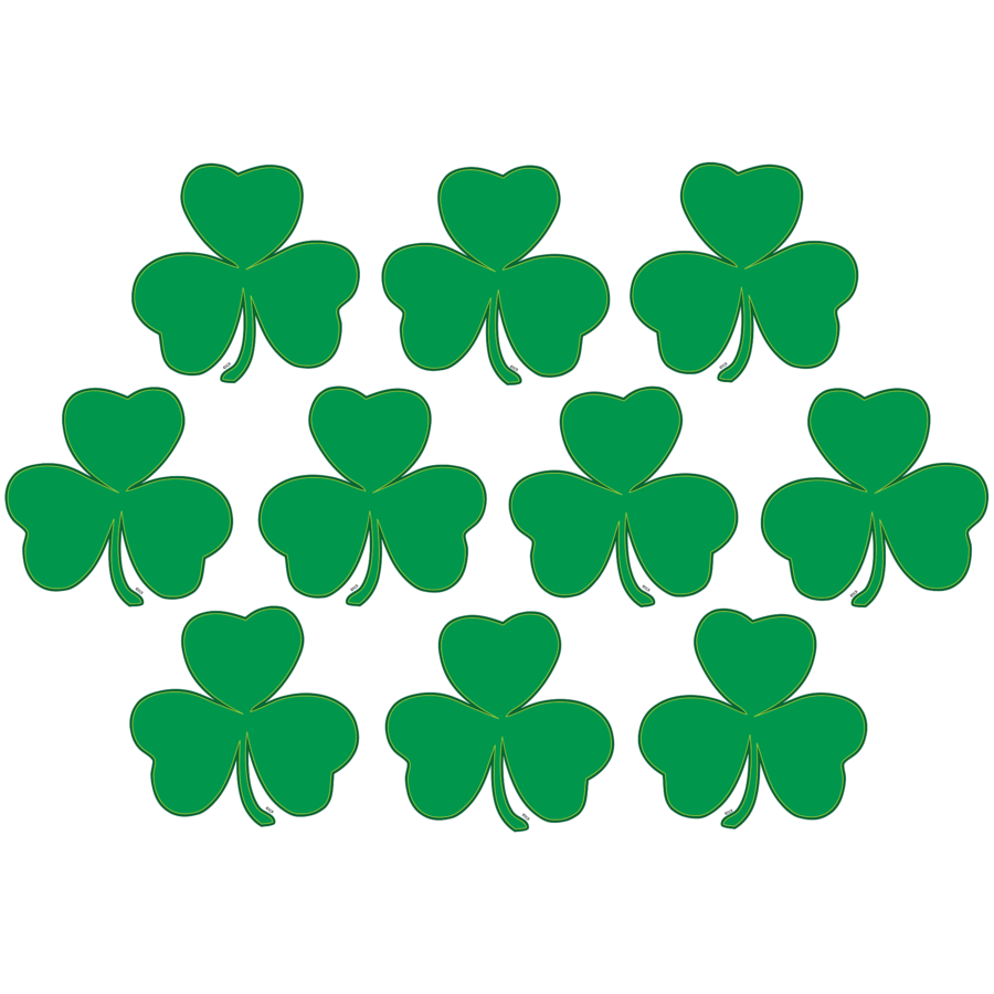 Teacher Created Shamrocks 6" Accents St Patrick's Day, Clovers  (TCR 5281)