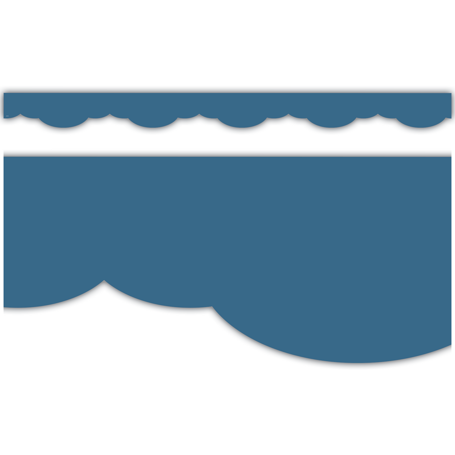 Teacher Created Slate Blue Fancy Scallops Border Trim (TCR 9135)