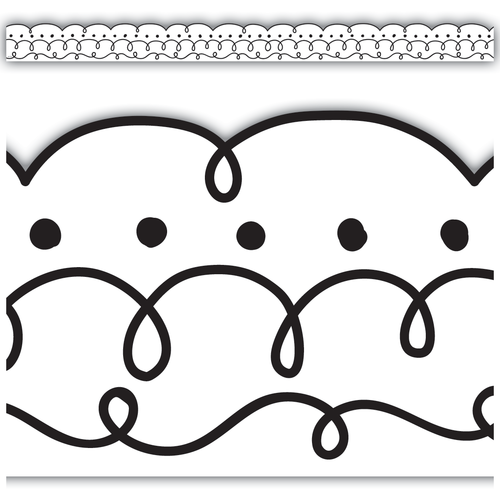 Teacher Created Squiggles and Dots Die-Cut Border Trim, 12 pieces, 2'' x 35'' (TCR 8340)