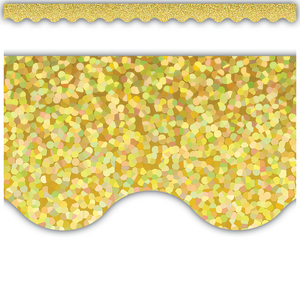 Teacher Created Yellow Sparkle Scalloped Border Trim (TCR 8768)