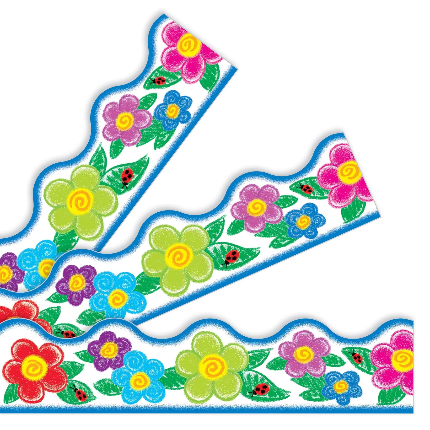 Trend Crayon Flowers Terrific Trimmers Borders (92146)