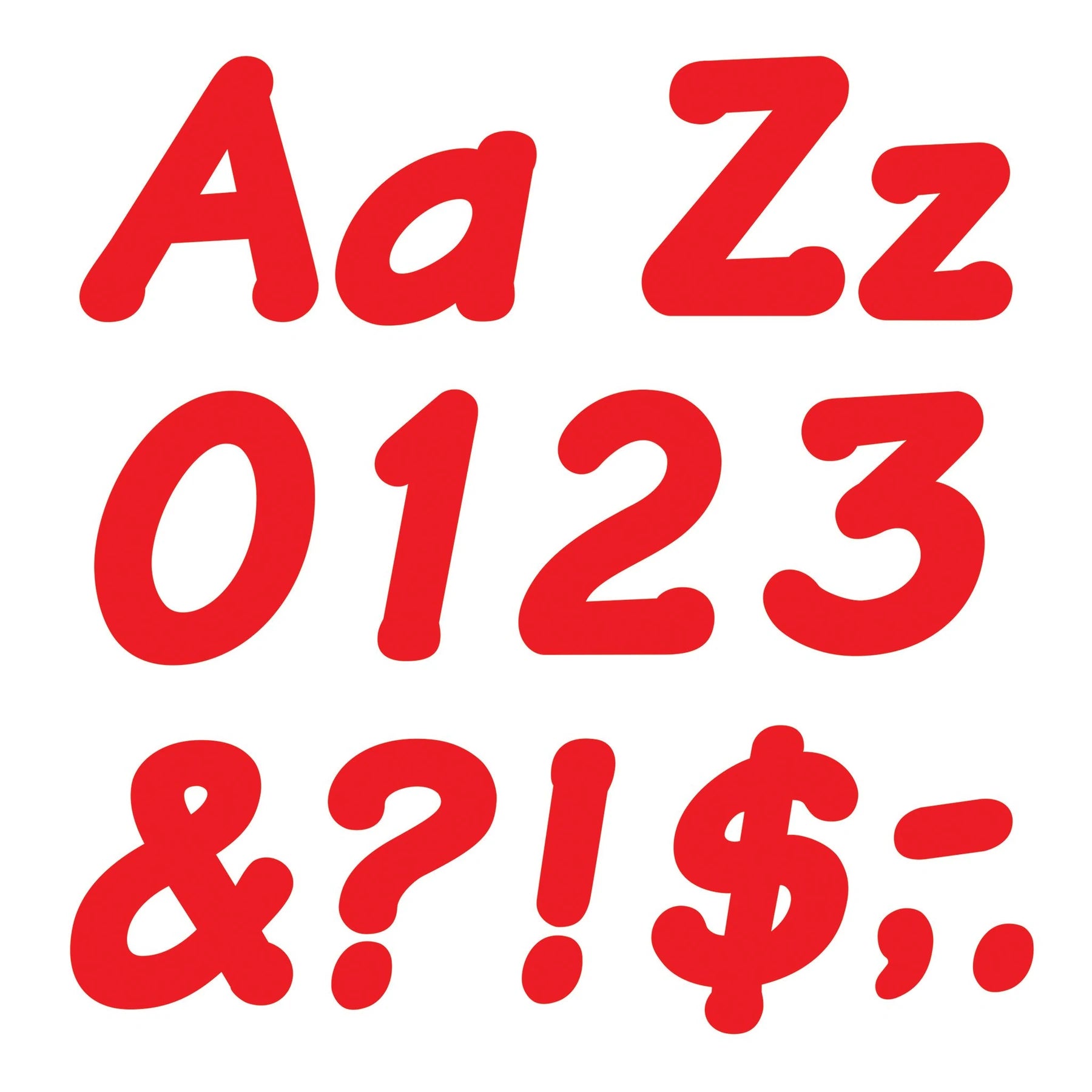 Trend Red 4-Inch Italic Uppercase / Lowercase Combo Pack (English/Spanish) Ready Letters (T2700)
