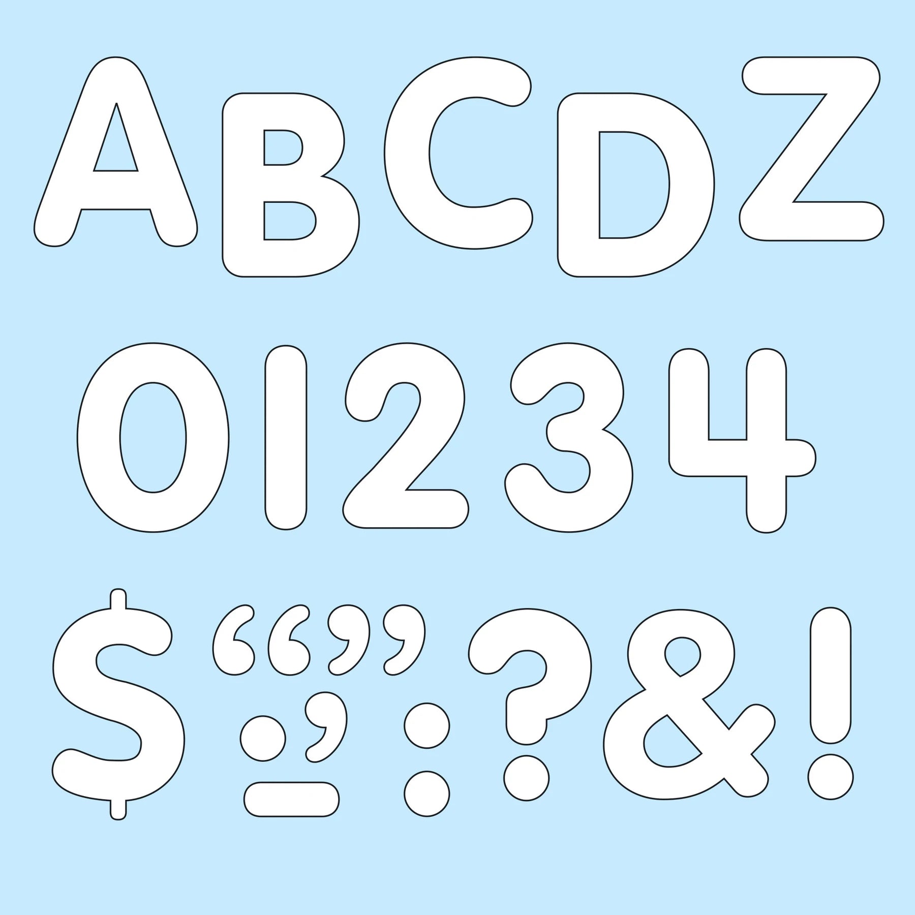Trend White 1-Inch Letters, Numbers, & Marks STICK-EZE Stick-On Letters (T78002)