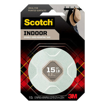 SCOTCH INDOOR 3M MOUNTING TAPE 1/2" x 80"
