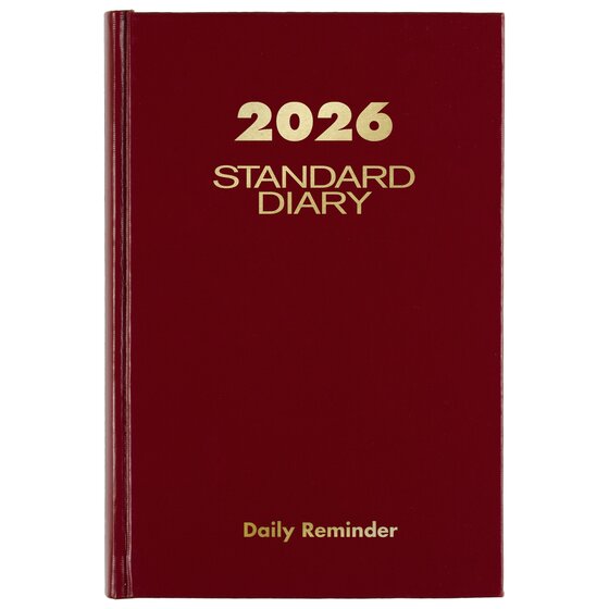 AT-A-GLANCE Standard Diary 2026 Daily Reminder (5 1/2" x 8") - Red