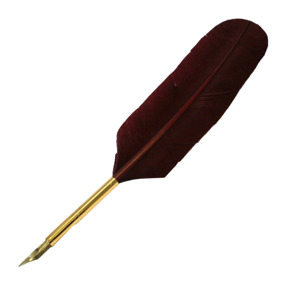 J. Herbin Goose Quill Fountain Pen with Steel Nib - Burgundy