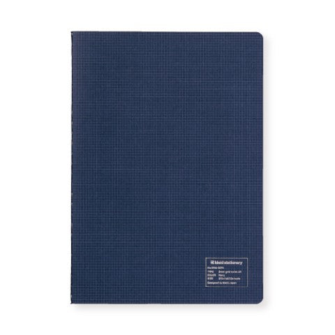 Kleid 2mm Grid Notes A5 Notebook - Navy (White Paper)