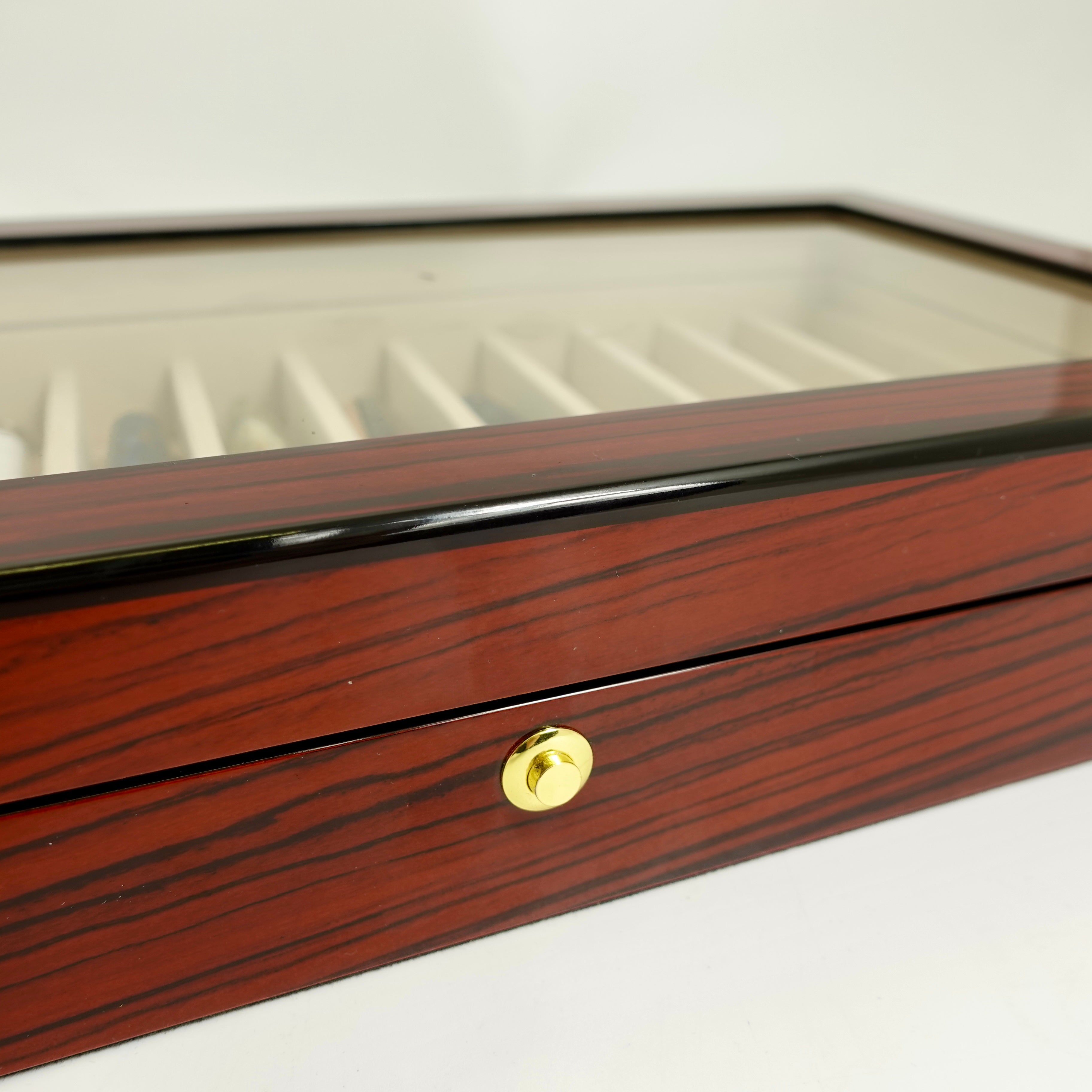 Lacquered 12 Pen Box - Brown