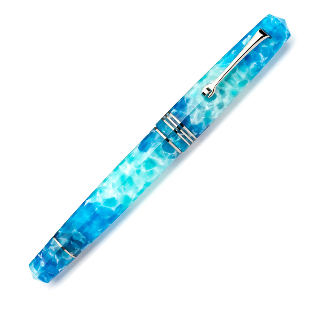 Leonardo Momento Zero Fountain Pen - Blue Aloha with Silver TrimExtra Fine