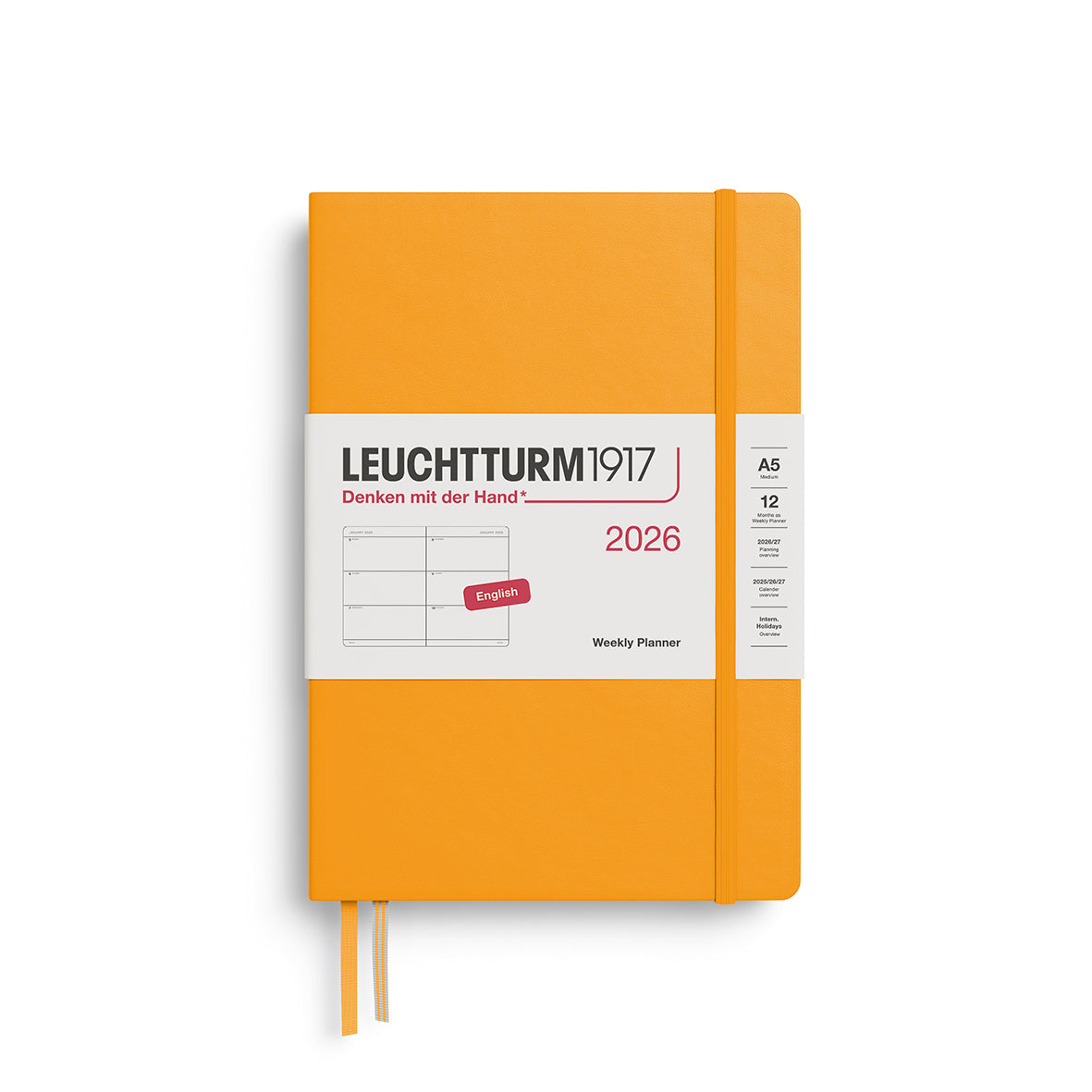 Leuchtturm1917 2026 A5 Hardcover Weekly Planner - Rising Sun