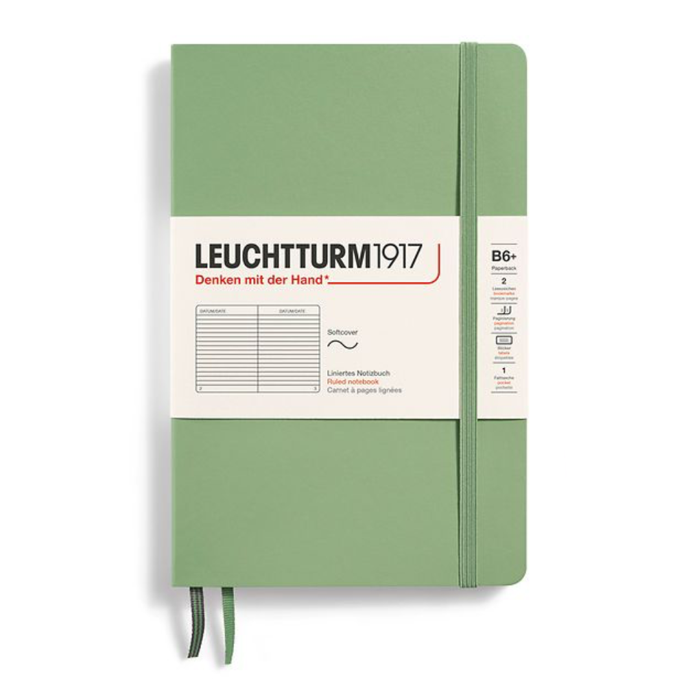 Leuchtturm1917 B6  Paperback Softcover Ruled Notebook - Sage