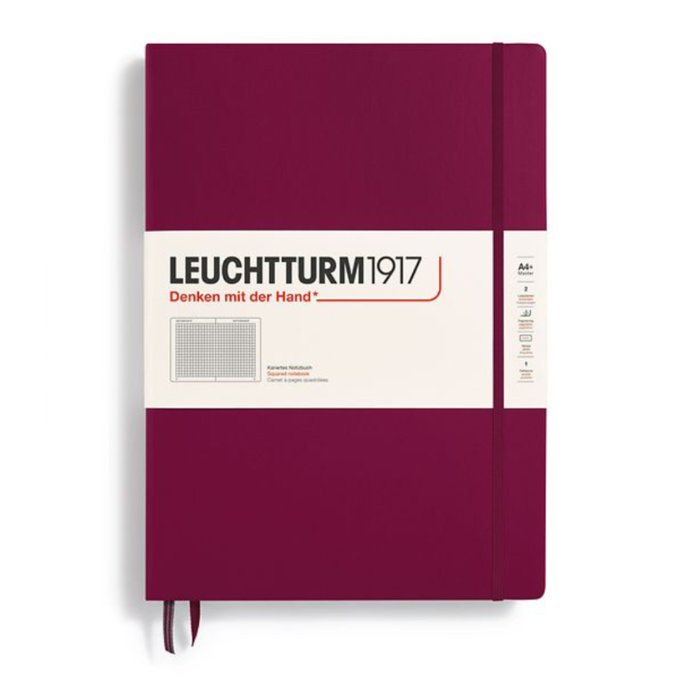 Leuchtturm1917 Master Classic A4  Hardcover Squared Notebook - Port Red (Discontinued)