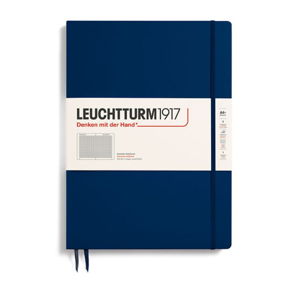 Leuchtturm1917 Master Slim A4  Hardcover Squared Notebook - Navy