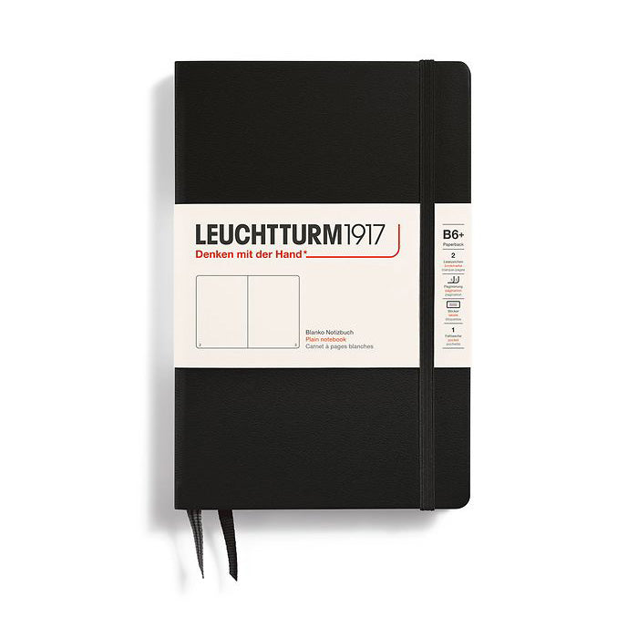 Leuchtturm1917 Paperback B6  Hardcover Plain Notebook (219 Numbered Pages) - Black