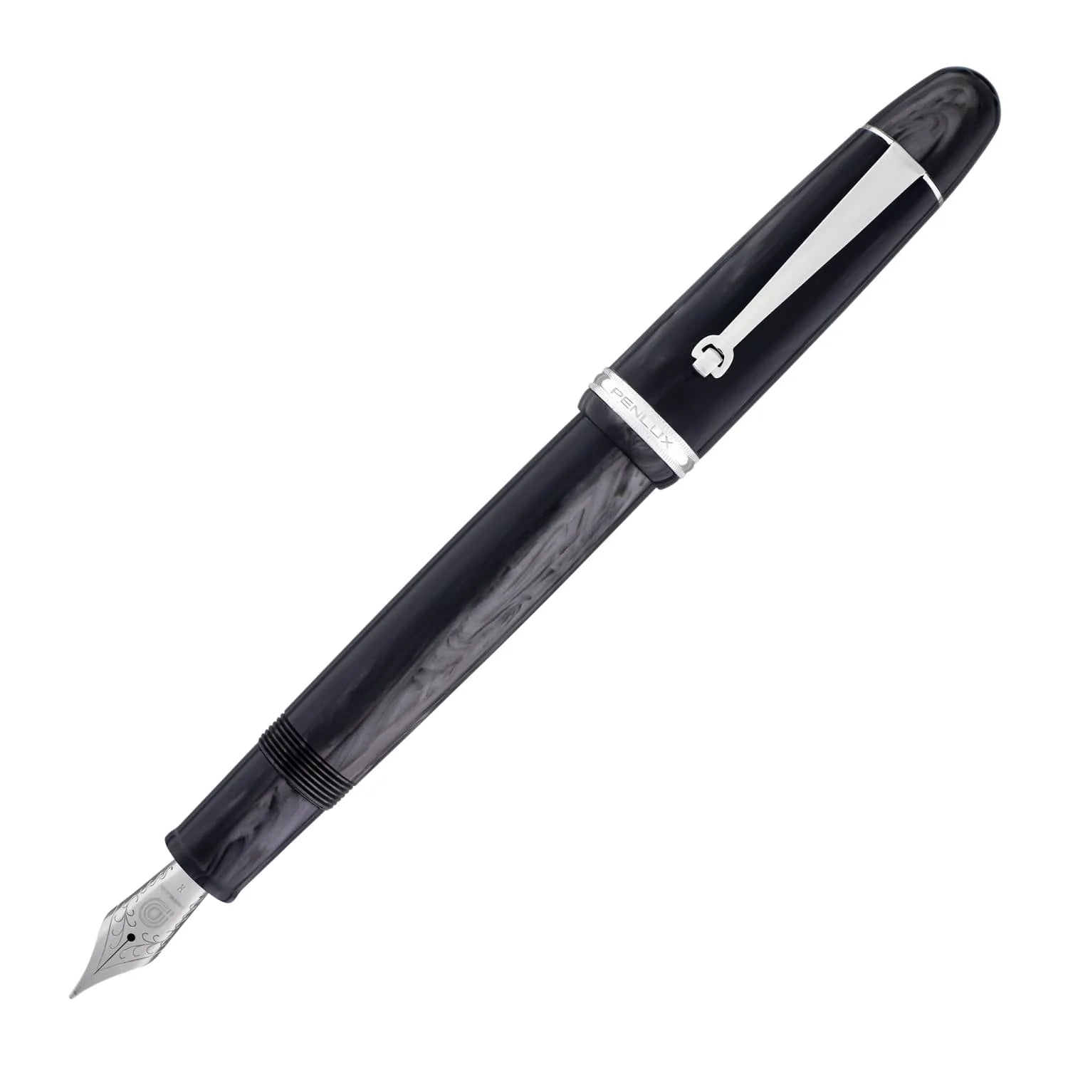 Penlux Masterpiece Grande Fountain Pen - Black WaveFine