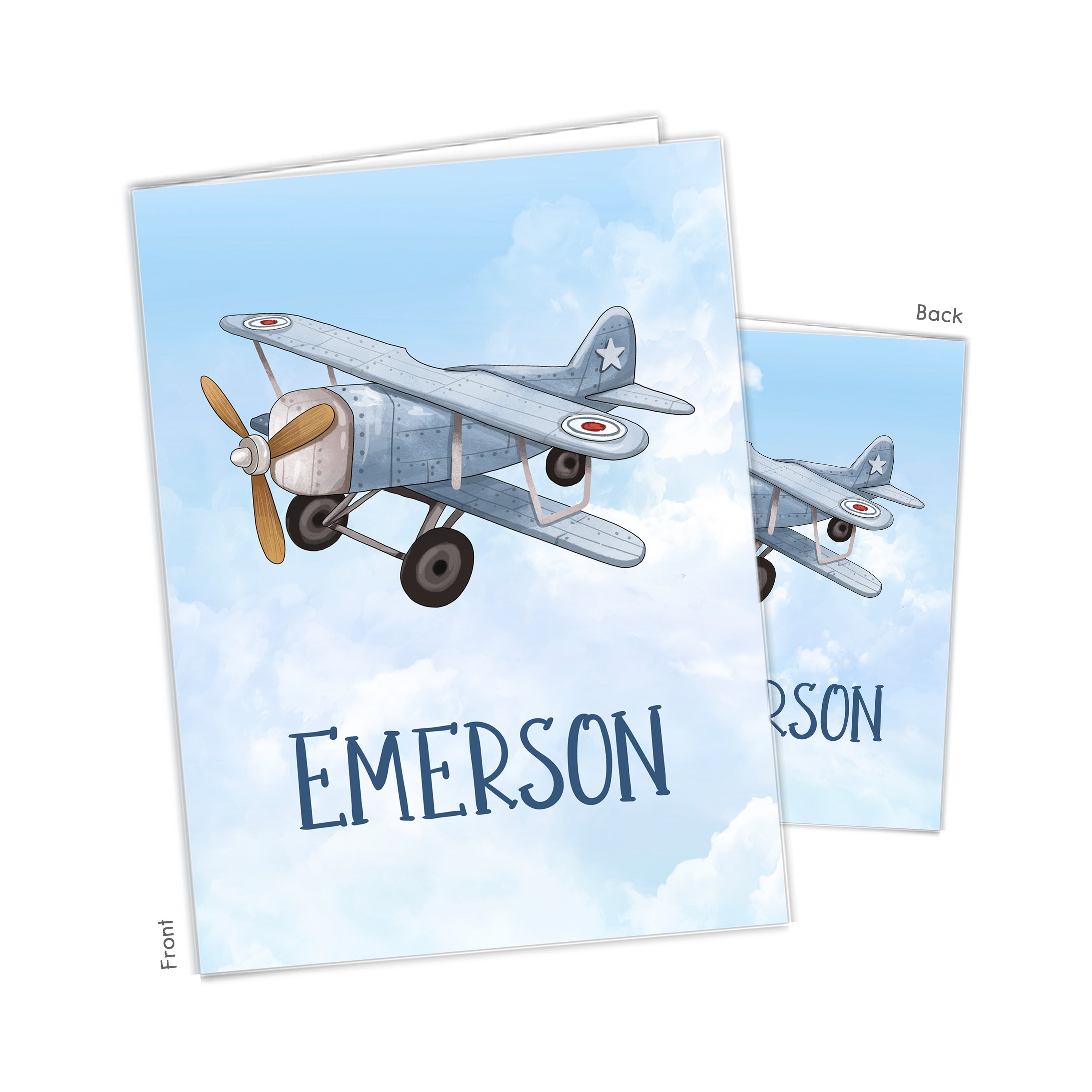 Airplane Plane Personalized Custom 2-Pocket Folder  School Office Supplies1 - 2Pocket Folder
