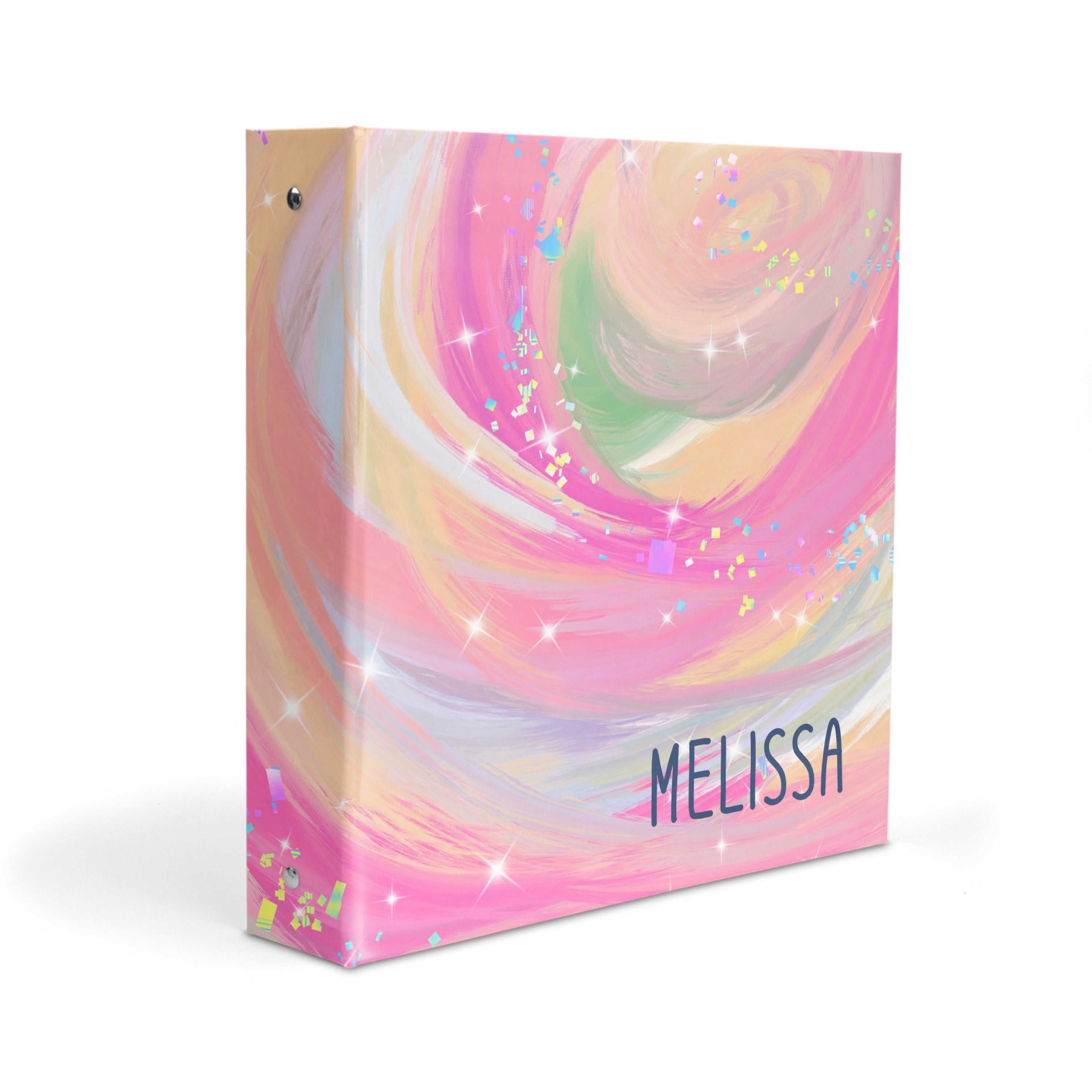 Pink Unicorn Rainbow Personalized Custom 2" 3 Ring Binder  School Office Supplies