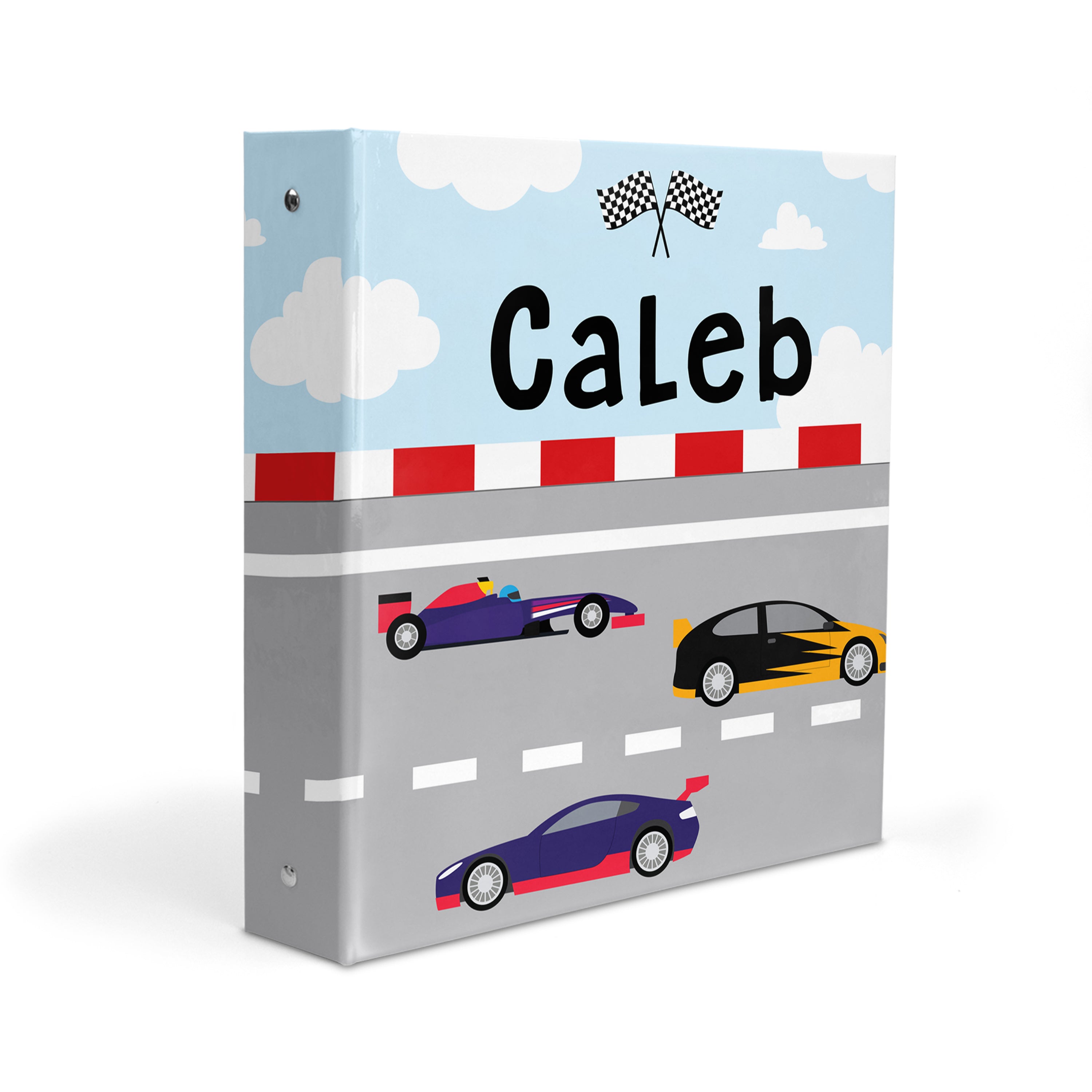 Race Cars Personalized Custom 2" 3 Ring Binder  School Office Supplies