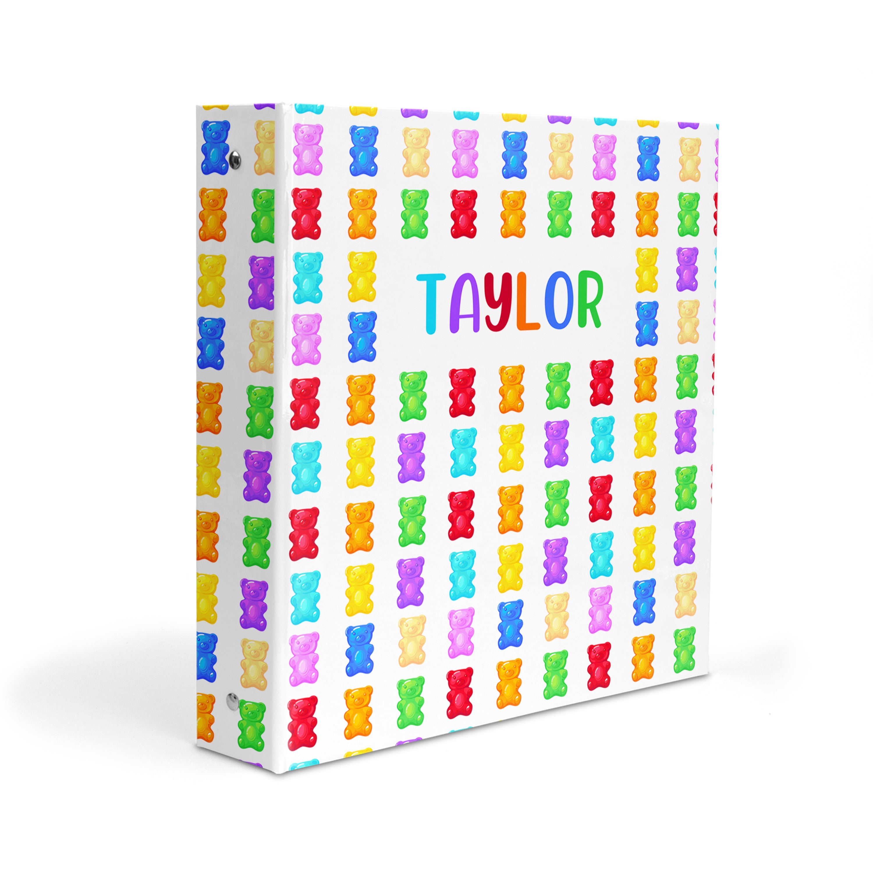 Rainbow Gummy Bear Personalized Custom 2" 3 Ring Binder  School Office Supplies