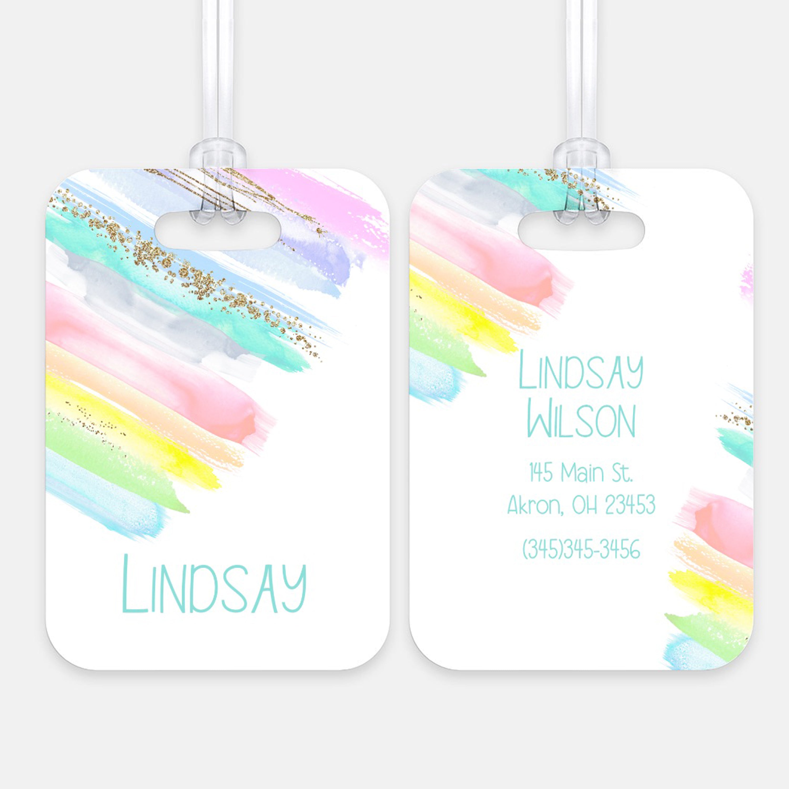 Rainbow Luggage Bag Tag Personalized CustomAluminum Tag