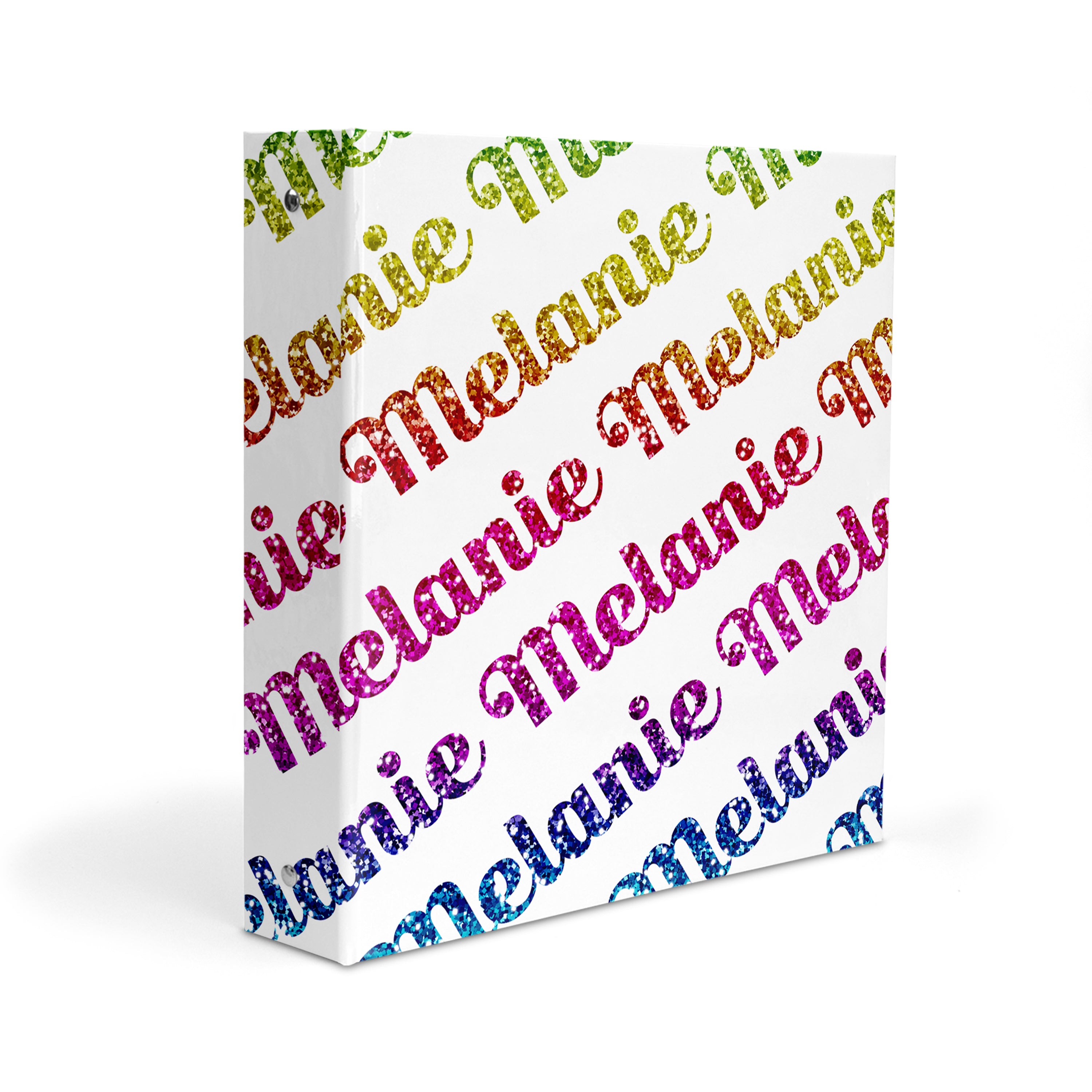 Rainbow Repeat Name Personalized Custom 2" 3 Ring Binder  School Office Supplies