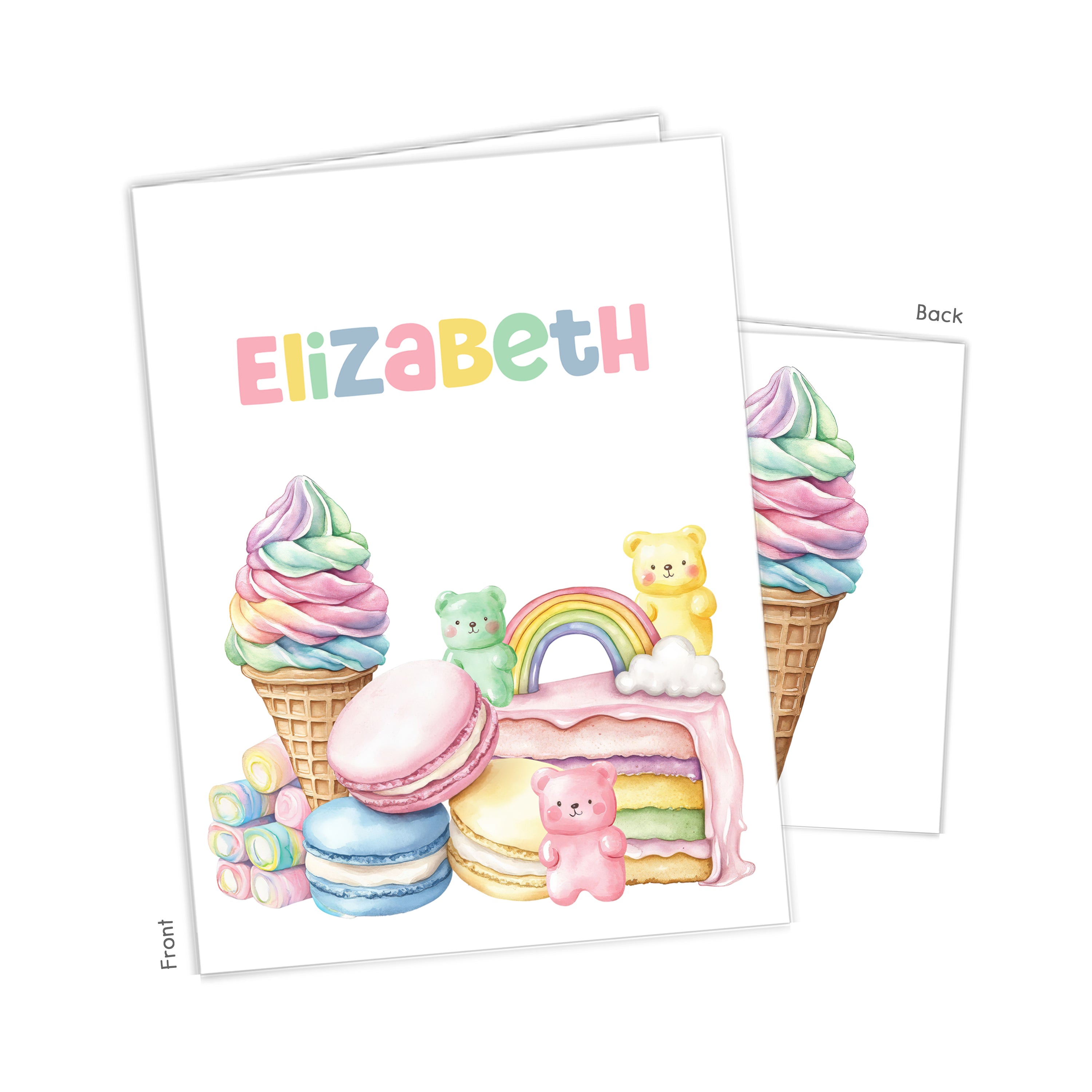 Sweets Candy Ice Cream Personalized Custom 2-Pocket Folder  School Office Supplies1 - 2Pocket Folder