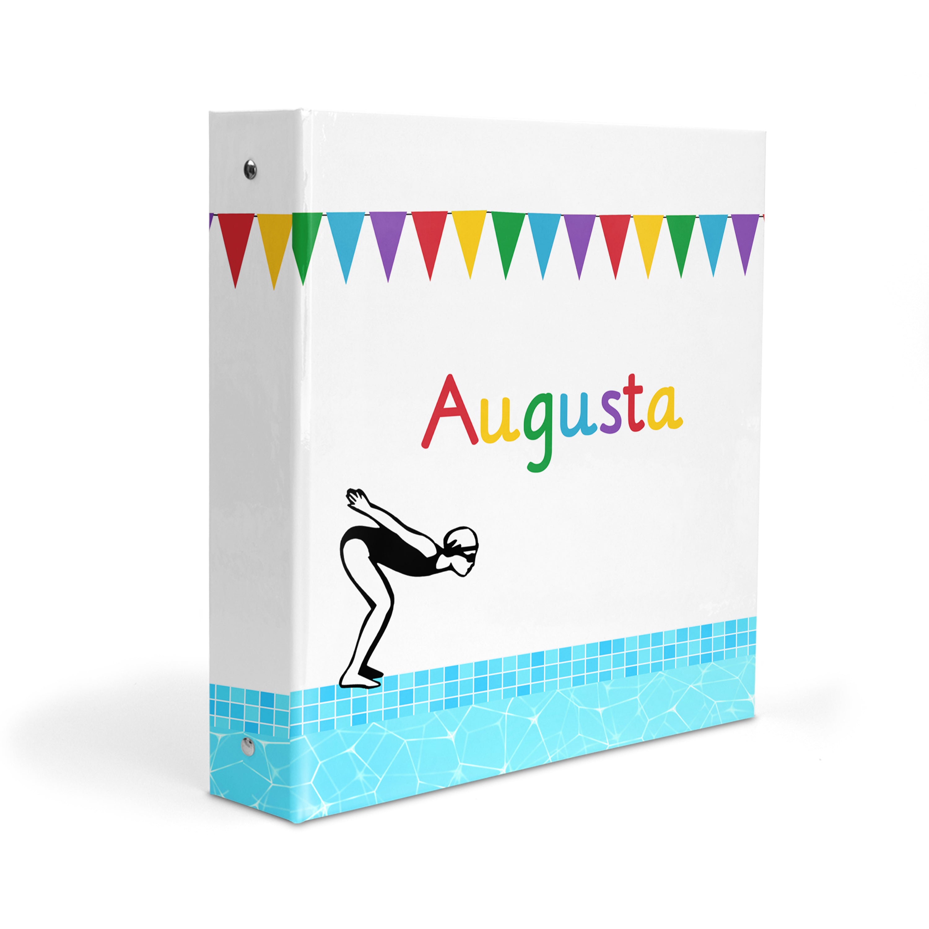 Swimming Sports Personalized Custom 2" 3 Ring Binder  School Office Supplies