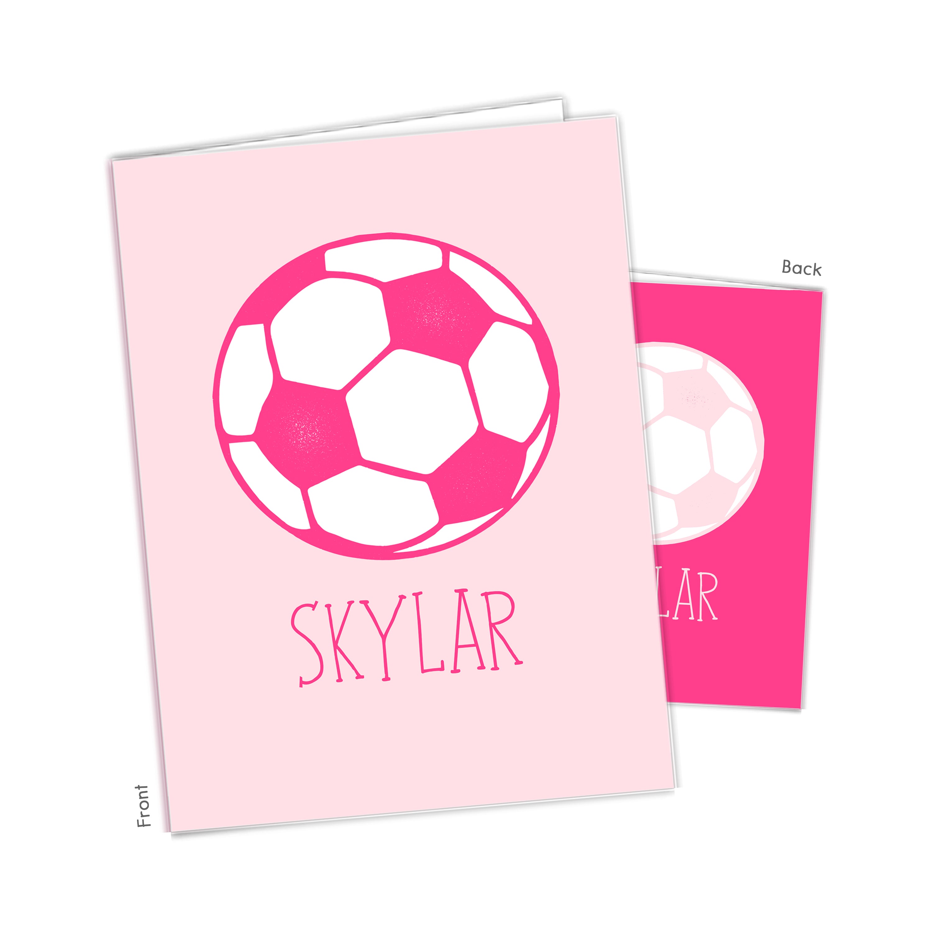 Pink Soccer Ball Personalized Custom 2-Pocket Folder  School Office Supplies1 - 2Pocket Folder