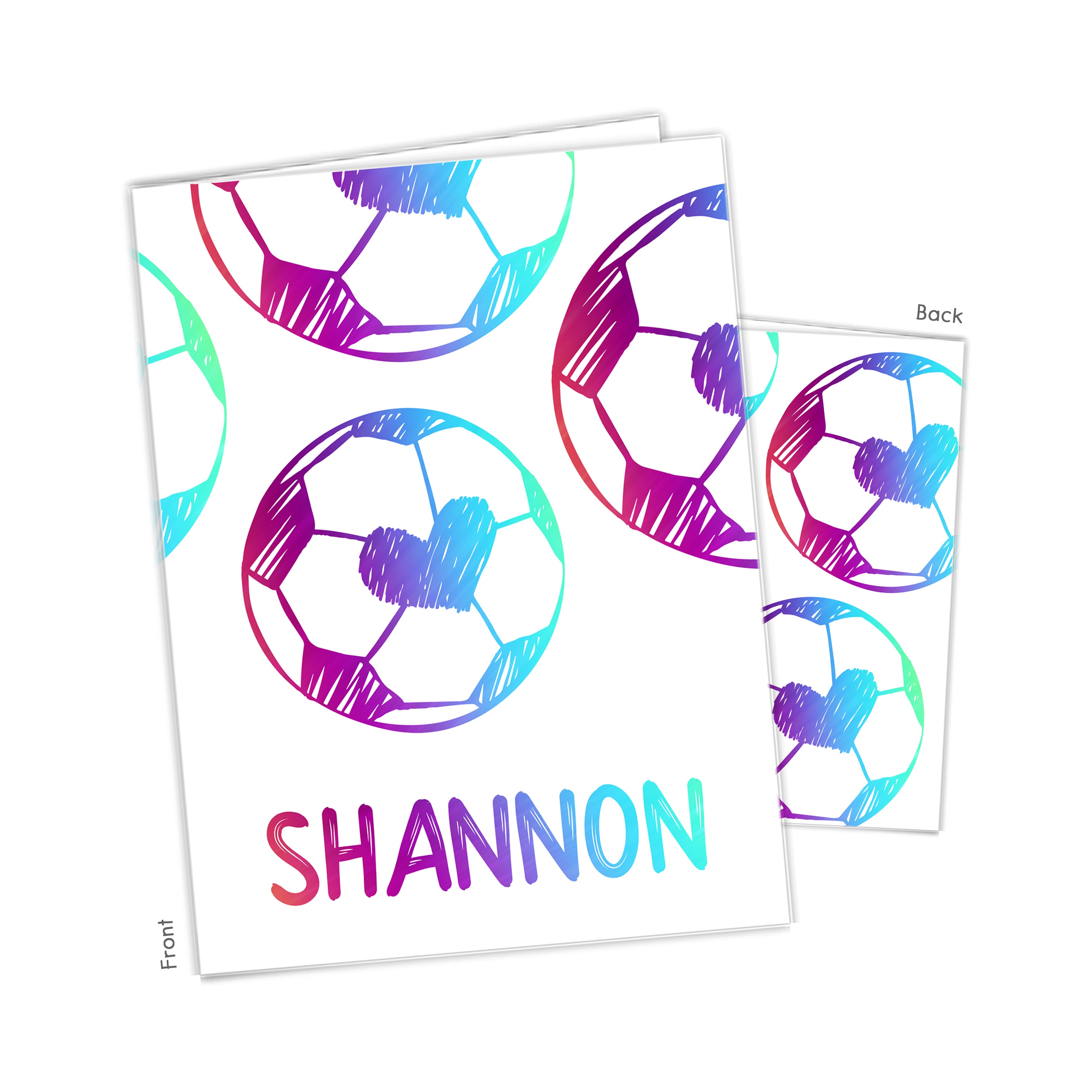 Rainbow Heart Soccer Ball Personalized Custom 2-Pocket Folder  School Office Supplies1 - 2Pocket Folder